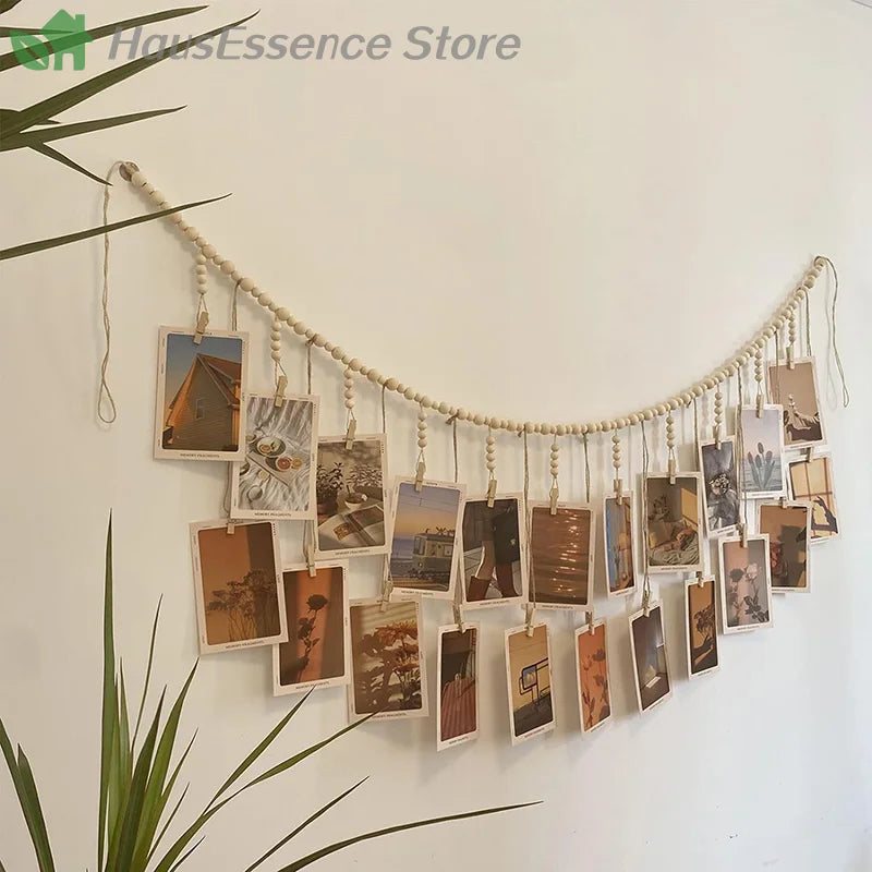 Wall Hanging Picture Decor Boho Home Decoration Wooden Beads Macrame Tapestry