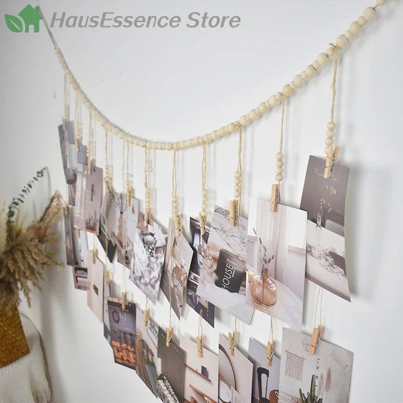 Wall Hanging Picture Decor Boho Home Decoration Wooden Beads Macrame Tapestry
