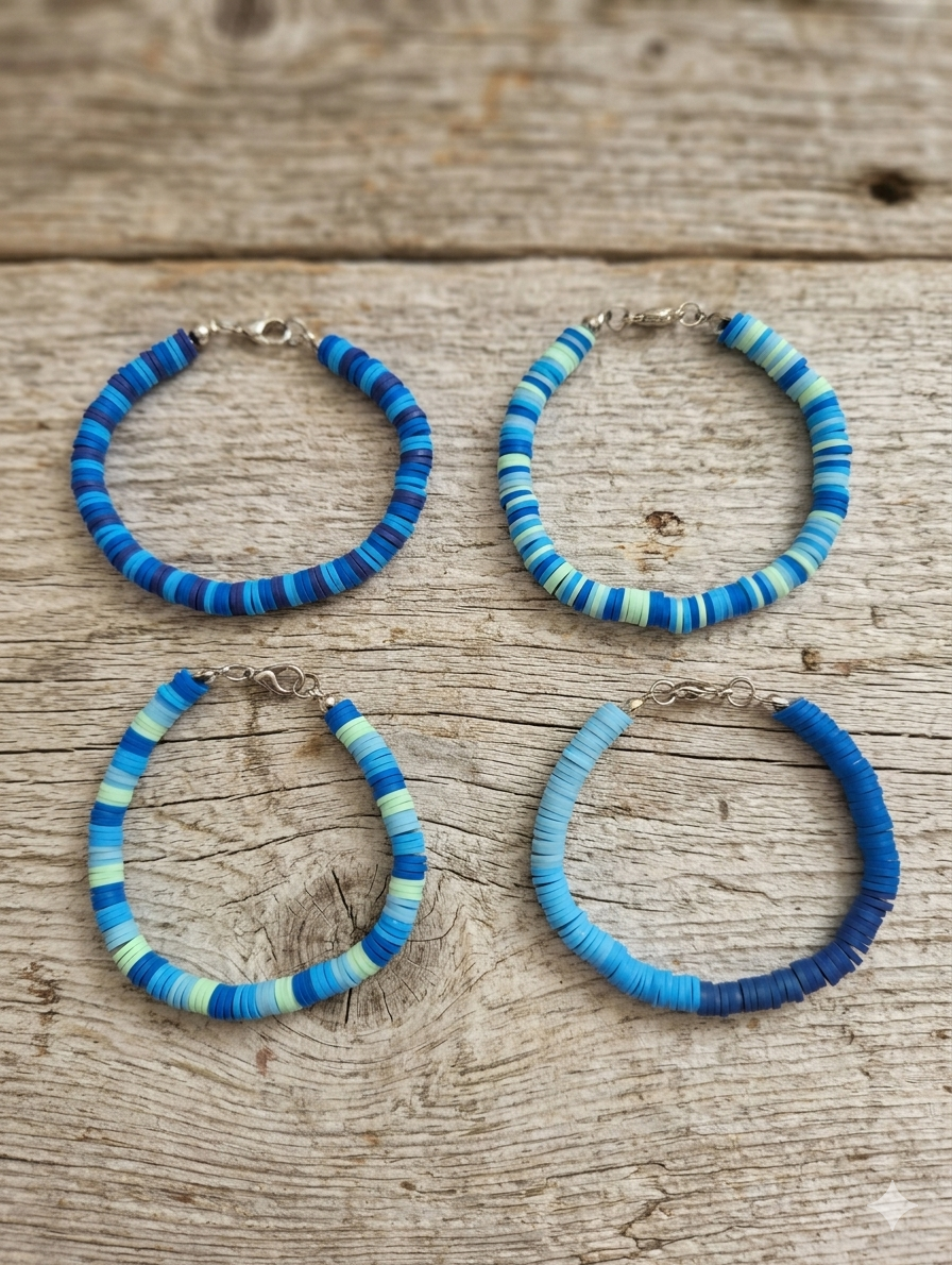 4 Blue Bracelets